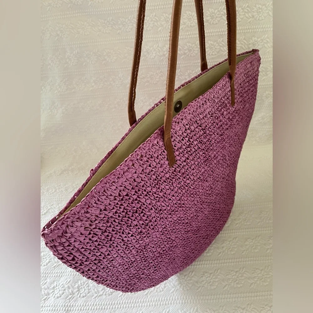 Buji Baja Straw Bag, Purple NWOT